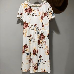 Cream Floral Dress